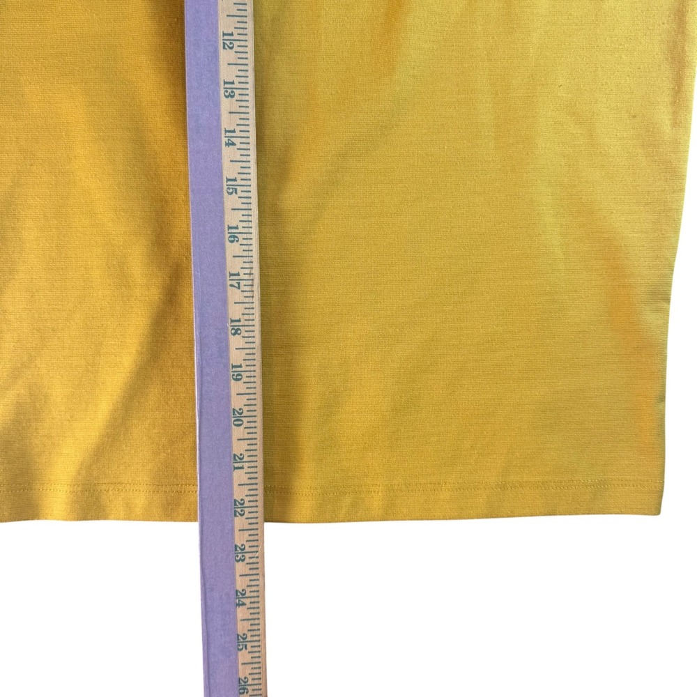 Iris Los Angeles Mustard Yellow Textured Stretch Pencil Skirt Womens Large - Picture 4 of 5